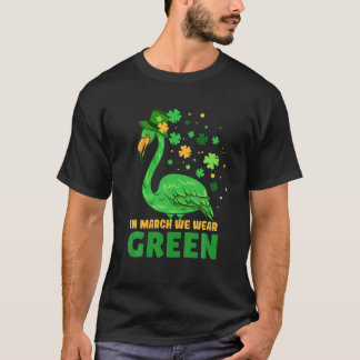 In maart Draag we Green Flamingo Shamrocks St Patr T-shirt