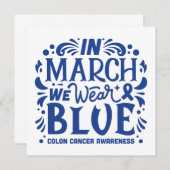 In maart draag we het bewustzijn van blauwdarmkank kaart (Voorkant / Achterkant)