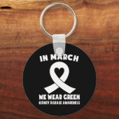 In maart Draag we het bewustzijn van groene nierzi Sleutelhanger (Voorkant)