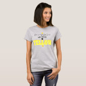 In maart Draag we het Shirt van de gele endometrio (Voorkant volledig)