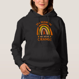In maart Draag we Oranje linten Boho regenboog Hoodie