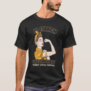 In maart Draag we Oranje mevrouw Multiple Sclerose T-shirt