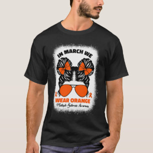 In maart Draag we Oranje mevrouw Multiple Sclerose T-shirt