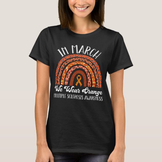 In maart Draag we Oranje MS Warrior Multiple T-shirt (Voorkant)