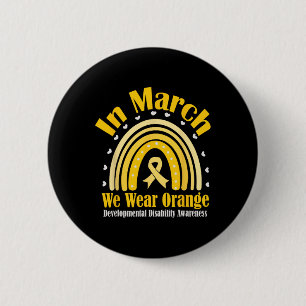In maart Draag we Sinaasappel voor ontwikkelingsst Ronde Button 5,7 Cm