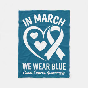 In maart dragen we blauw voor colon kanker bewustz fleece deken