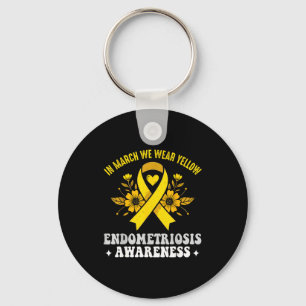 In maart dragen we geel endometriose bewustzijn ma sleutelhanger