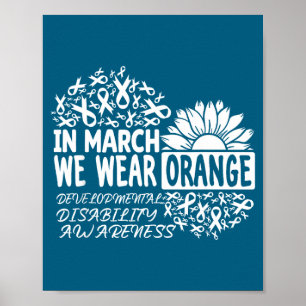 In maart dragen we oranje ontwikkelingsstoornis poster