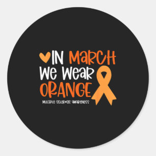 In maart oranje dragen voor ms multiple sclerose ronde sticker