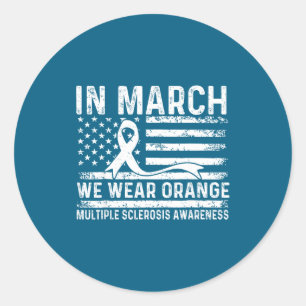 In maart oranje dragen voor multiple sclerose ronde sticker
