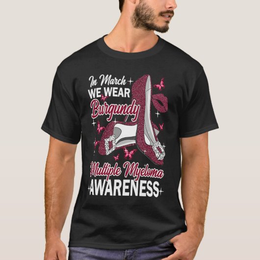 In March Wear Burgundy Multiple Myeloma Awareness T-shirt (Voorkant)