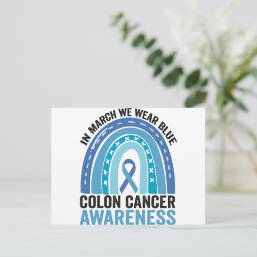 In Marsh dragen we blauw ter bewustwording van dar Briefkaart (Staand voorkant)