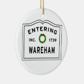 In Massachusetts Town Wareham Keramisch Ornament (Rechts)
