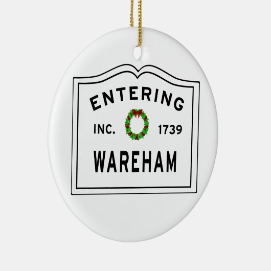In Massachusetts Town Wareham Keramisch Ornament (Rechts)
