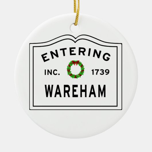 In Massachusetts Town Wareham Keramisch Ornament (Voorkant)
