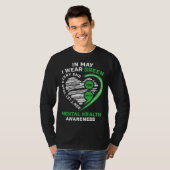 In May I Wear Green Semicolon Heart Mental Health  T-shirt (Voorkant volledig)