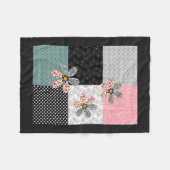 In meerkleurige kleuren patchwork landelijk patroo fleece deken (Voorkant (Horizontaal))