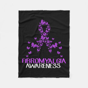 In mei Draag Paarse fibromyalgie vlinder fibro Aw Fleece Deken