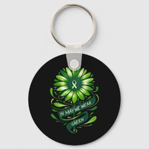 In mei Draag we de Green Mental Health Awareness S Sleutelhanger