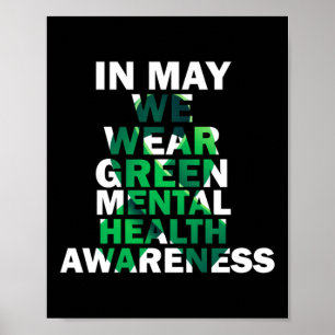 In mei Draag we de maand 'Green Mental Health Awar Poster