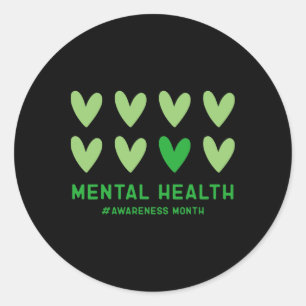 In mei Draag we de maand 'Green Mental Health Awar Ronde Sticker