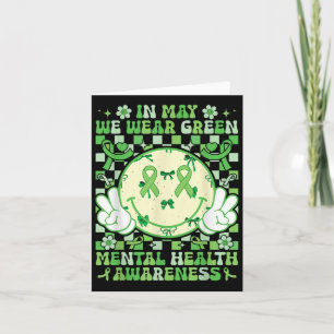 In mei Draag we Green Mental Health Awareness Smil Kaart