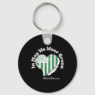 In mei Draag we Green Mental Health Awareness Us F Sleutelhanger