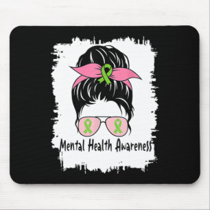 In mei Draag we Green Messy Bun Mental Health Awar Muismat