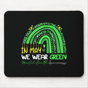 In mei Draag we Green Ribbon Raibow Mental Health Muismat