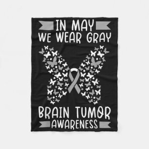 In mei Draag we Grey Brain Cancer Tumor Awareness Fleece Deken