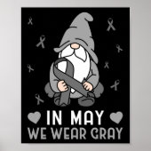 In mei Draag we grijs brein Tumor Grey Ribbon Poster (Voorkant)