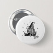 In mei Draag we grijze hersenkanker Ronde Button 5,7 Cm (Voorkant /achterkant)