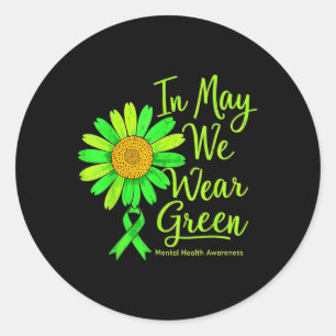 In mei Draag we groene bewustzijnsvibes over geest Ronde Sticker