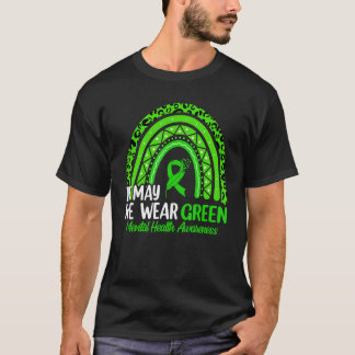 In mei Draag we het bewustzijn van groene geesteli T-shirt
