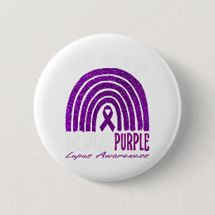 In mei Draag we Paars voor Lupus Bewustheid Regenb Ronde Button 5,7 Cm