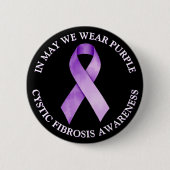 In mei Draag we Paarse | Cystische fibrose bewustz Ronde Button 5,7 Cm (Voorkant)