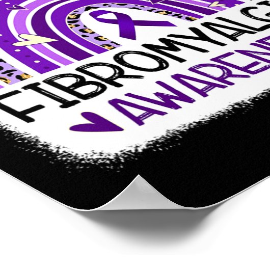 In mei Draag we Paarse fibromyalgie bewustzijn 2 Poster (Hoek)