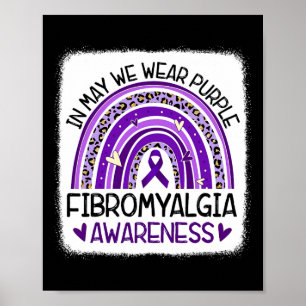 In mei Draag we Paarse fibromyalgie bewustzijn 2 Poster