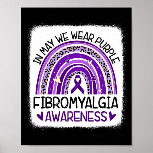 In mei Draag we Paarse fibromyalgie bewustzijn 2 Poster (Voorkant)