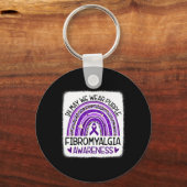 In mei Draag we Paarse fibromyalgie bewustzijn 2 Sleutelhanger (Voorkant)