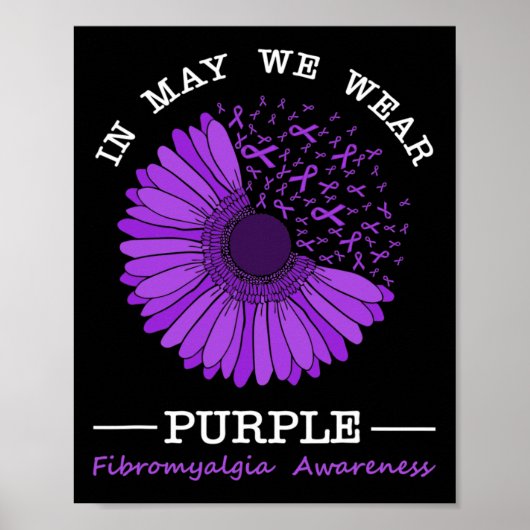 In mei Draag we Paarse fibromyalgie bewustzijn Flo Poster (Voorkant)