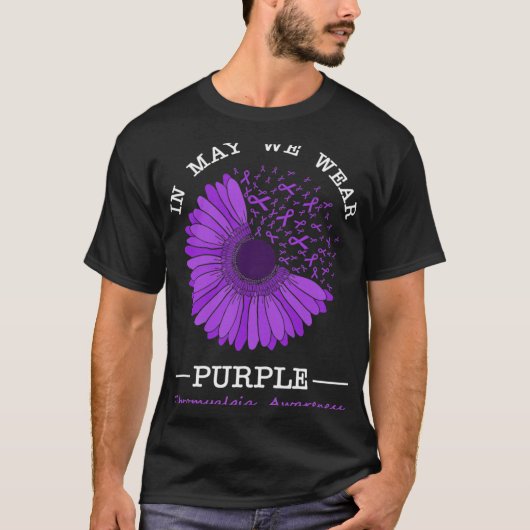 In mei Draag we Paarse fibromyalgie bewustzijn Flo T-shirt (Voorkant)