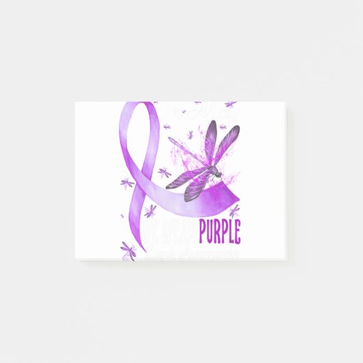In mei Draag we Paarse Lupus Awareness Dragonfly.p Post-it® Notes (Voorkant)