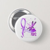 In mei Draag we Paarse Lupus Awareness Dragonfly.p Ronde Button 5,7 Cm (Voorkant /achterkant)