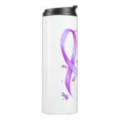 In mei Draag we Paarse Lupus Awareness Dragonfly.p Thermosbeker (Gedraaid links)
