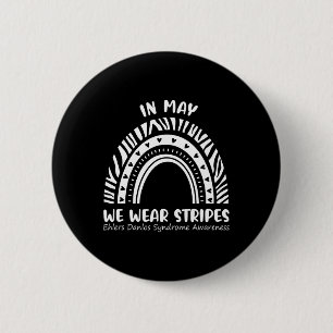 In mei Draag we Stripes Ehlers Danlos Awareness Ed Ronde Button 5,7 Cm