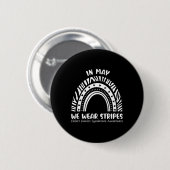 In mei Draag we Stripes Ehlers Danlos Awareness Ed Ronde Button 5,7 Cm (Voorkant /achterkant)