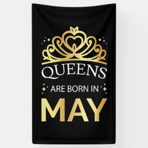 In mei worden koninginnen geboren spandoek