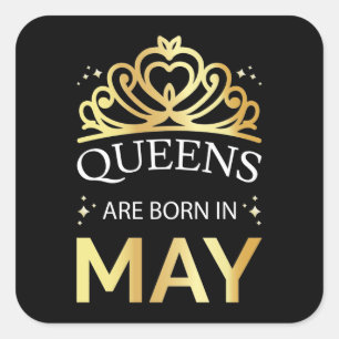 In mei worden koninginnen geboren vierkante sticker
