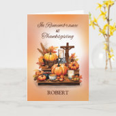 In membration Religieuze Thanksgiving met Kruis Kaart (Gele Bloem)